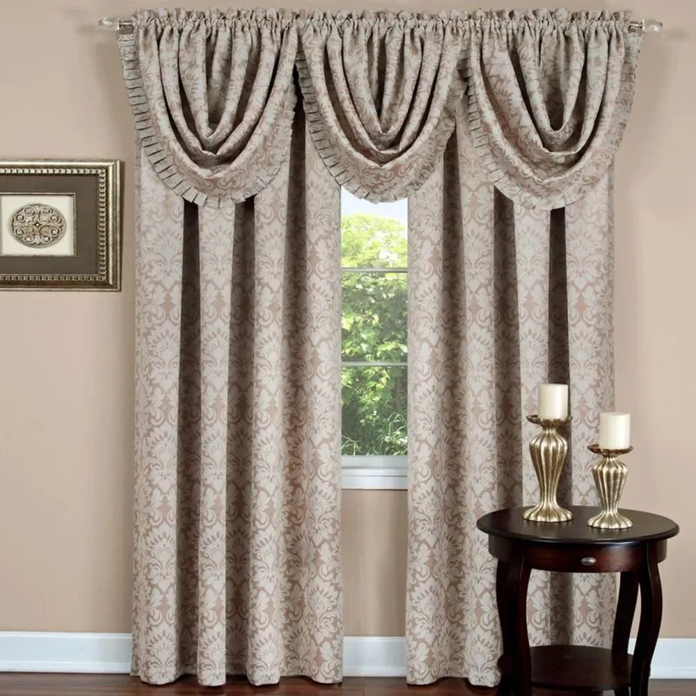 Achim Home Furnishing: Sutton Tan Floral Transitional Blackout Window Curtain